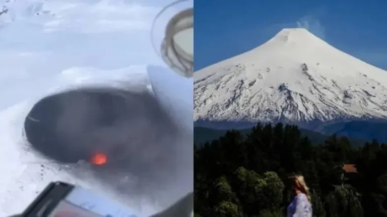 Chile: decretan alerta naranja por el volcán Villarrica